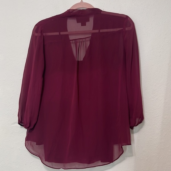 Attention Blouse Size M Burgundy - Picture 4 of 6